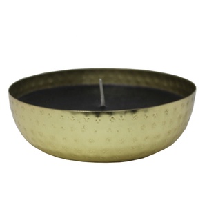 Décoration d'intérieur Fer et Cire Designer Laiton Plaqué Forme Ronde Votive Décorative Avec Cire Fait Main Personnalisé - Product Image 1
