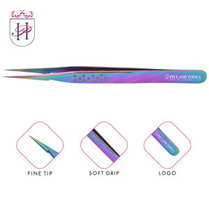 Pinzas para extensión de pestañas con diseño estampado, pinzas para extensión de pestañas con logotipo personalizado, venta al por mayor, marca privada, novedad - Product Image 4