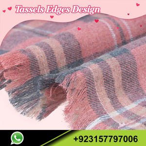 Valentines Day Dog Bandanas with Tassels Edges Classical Pink Buffalo Plaid Patterns Soft Adjustable Scarf Triangle Bibs - Product Image 4