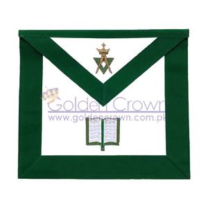 Tablier d'aumônier brodé à la main degré maçonnique taille personnalisée conception 3D badges en cuir AMD-maçonnique Regalia fournisseur - Product Image 1