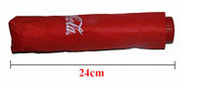 Parapluie classique manuel pliant en 3 sections, haute qualité, avec cadre métallique et poignée en plastique, protection solaire, rouge, personnalisable, mini – Vente chaude en Chine