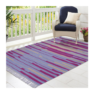Meilleure vente 100% Jute et coton tapis tissés à la main multicolore brodé vendeur indien de la plus haute qualité pour pique-nique - Product Image 1
