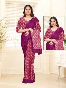 Bollywood Fashioner prêt à porter Lcra Texture Saree Work Bloom Introduce Party Wear Impression informatisée Sari brillant avec Alphanumero - Product Image 4
