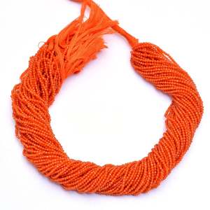 2มม. 3มม. สีส้มธรรมชาติหินอัญมณีเหลี่ยมเพชรพลอยได้รับการรับรองเส้นการทำเครื่องประดับสร้อยข้อมือออนไลน์โดยตรง - Product Image 1