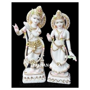 Pure White Marble Radha Krishna Moorti - Product Image 1