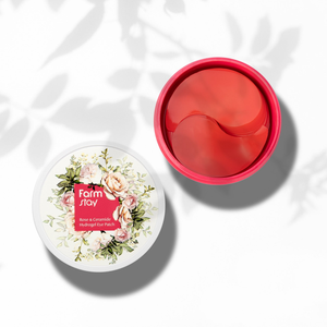 Patchs Hydrogel Yeux FARMSTAY Rose & Céramide - Cosmétique Fabriqué en Corée - Élimine les Cernes, Anti-Rides, Anti-Âge à l'Algues Marines - Product Image 1