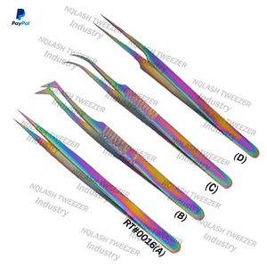 Prix de gros Arc-en-Ciel Couleur Extension De Cils Pince À Épiler/Parfait Multicolore Pince À Cils NQLASH - Product Image 1