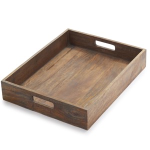 Venta al por mayor de calidad superior bandeja de madera para servir con mango recortado decoración del hogar bandeja de madera para servir con asa - Product Image 3