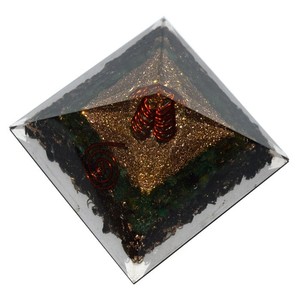 Supplier of Black Tourmaline Orgone Pyramids With Crystal Point : Black Tourmaline Orgone Pyramids With Crystal Point for Sale - Product Image 1
