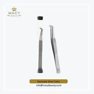 Top quality tweezers for eyelash extension passivated type silver color customized services private label acceptable