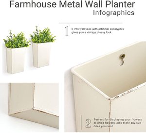 Rectangular <b>planter</b> galvanized powder Coated wall hanging <b>Planter</b> for flower stems and plants decorative flower pots - Product Image 4