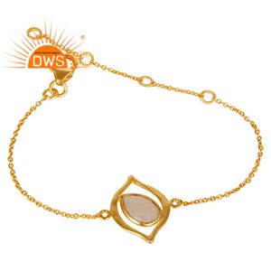 Bracelet en pierre de lune arc-en-ciel, fabrication de bijoux, jolies, plaqué or 18 carats, chargement en argent massif, 2020 - Product Image 2