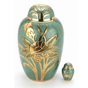 Urne funéraire de grande taille en or de style américain Radiance, fabriquée à la main, avec niche gravée à la main pour les cendres humaines et d'animaux de compagnie, fournitures funéraires pour la maison - Product Image 5