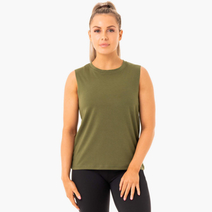 Camiseta sin mangas corta de poliéster para mujer, camiseta sin mangas de fabricante OEM - Product Image 4