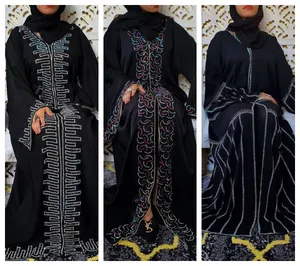 Dubai Stijl Arabische Close Kant Abaya Kaftan Jalabiyat Party Dress Avond Party Kaftan Handgemaakte Womens Kaftan Abaya