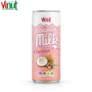 320ml VINUT 캔 (통조림) 코코넛 밀크 밤나무 혼합 용기 최대 8 맛 공급 무설탕 할랄 인증 베트남
