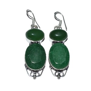 <b>Top</b> Selling Natural Crystal Stone Natural Stone Polished <b>Earrings</b> Gemstone Green Stone <b>Earrings</b> for Jewelry Gift - Product Image 1