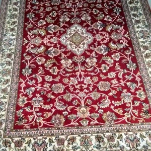 พรมไหมแคชเมียร์ทำมือและถักไหมพรมหลายสีที่ผูกปม - Product Image 1