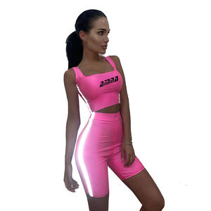 Chándales de ajuste seco para mujer, trajes de chándal reflectantes de 3M para mujer con impresión de logotipo personalizado - Product Image 5