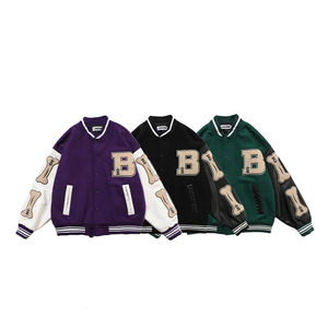 Chaqueta Varsity de Béisbol para Hombre de Alta Calidad, con Logotipo Personalizado Bordado, Cuello Alto, Chaqueta de Invierno de Lona Impermeable Reversible con Letras - Product Image 6