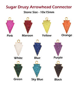 Delicada forma de punta de flecha natural azúcar rojo ágata druzy DIY conector de un solo bucle latón 18K chapado en oro encontrar conectores de joyería - Product Image 2