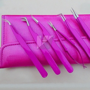 Pinzas de extensión de pestañas de acero inoxidable sostenibles japonesas con logotipo personalizable de alta calidad para uso en cejas - Product Image 6