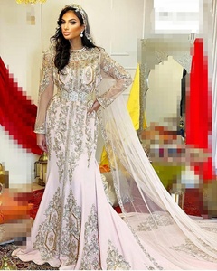 --- Vestido caftán elegante y elegante para vestido de novia con adornos en cuentas de cristal, trabajo de piedra = 2020. - Product Image 1