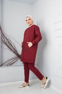 Chándal con capucha para mujer, ropa islámica, Abaya, caftán, Dubái, árabe, musulmán, islámico, calidad turca, 2 piezas, nueva temporada - Product Image 6