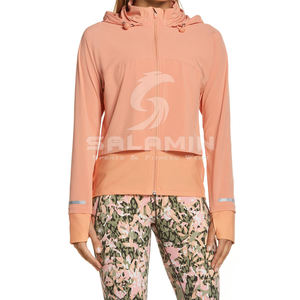 เสื้อฮู้ดแขนยาวผ้าฝ้าย100% สำหรับผู้หญิง,แฟชั่นใหม่สีทึบแบบซิปรูดขึ้น - Product Image 5