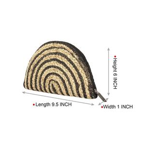 Pochette en jute Boho faite à la main doublure noire achats en ligne femmes indiennes mode Wholesale-GF-C20198 portefeuilles serrure décoration - Product Image 3