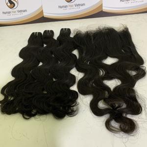 Cutícula alineada brasileño sin procesar de la onda del cuerpo del pelo de la Virgen 13x6 HD frontales de encaje doble paquetes de pelo de Color Natural - Product Image 4