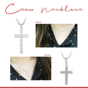 Zicon-collar con colgante de Cruz para mujer, Plata de Ley 925 - Product Image 2