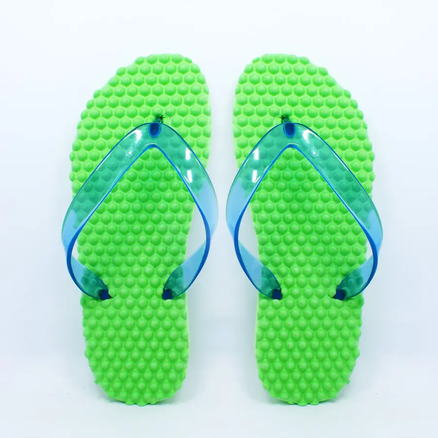 Simple and comfortable men eva flip-flops slippers beach slippers massage slippers flip flop 0327 Green/Transparent