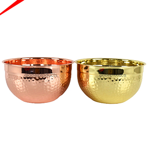 Tazón para servir de metal hecho a mano de alta calidad con acabado de cobre, tazón para servir ensalada de frutas y alimentos para la decoración del hogar 2025 - Product Image 1