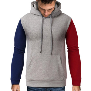 Sweat à capuche pour homme avec empiècement Color Block Sweat à capuche pour homme avec tissu léger en mélange de polyester - Product Image 4