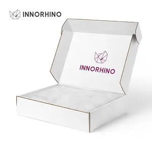 Трафаретная печать белая крафт-картонная коробка для транспортировки гофрированного картона упаковочная почтовая коробка с подарочной коробкой комплект INNORHINO