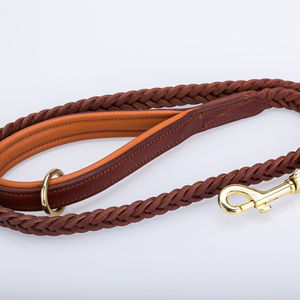 Pera Tannery de cuero trenzado, plomo para perro, 3/4" - Product Image 1