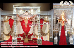 Mariage Royal Fibre Mandap Allemagne Belle Cérémonie de Mariage Mandap France Superbe Vente en Gros Mariage Fibre-Sculpté Mandap USA - Product Image 3
