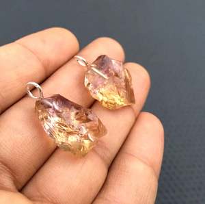 Pierre amétrine naturelle de qualité supérieure, pendentif brut en argent Sterling 92.5, bijoux multicolores, cadeau pour ami, vente en gros - Product Image 2