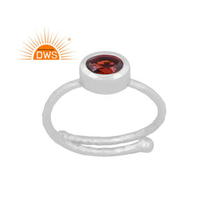 925พลอยโกเมนธรรมชาติเงินแท้เครื่องประดับแหวนวางซ้อนกันได้ของขวัญสำหรับผู้หญิงสำหรับผู้หญิง - Product Image 1