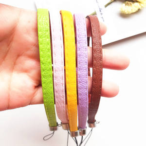 Wholesale PU Leather Hand Wrist Strap <strong>Lanyard</strong> Cell Phone Case Wristband Strap Rope Keychain - Product Image 3