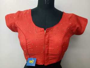 Vêtements de Mariage de Designer Col Rond Couleur Jaune Travail à la Main Blouses Sari de Designer pour Femmes Grossiste à Bas Prix au Gujarat Vêtements - Product Image 5