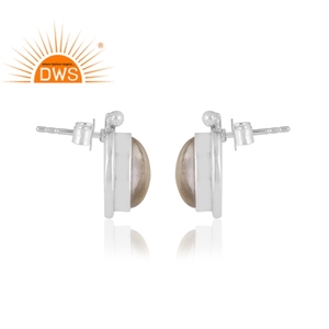 Trendy <b>Top</b> Selling oxidized Stud <b>earring</b> Doublet mother of pearl crystal gemstone <b>earring</b> for women jewelry manufacturer - Product Image 4