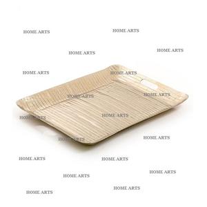 Plateau de service en aluminium couleur or pour chocolats, lot de 2 tailles différentes, plateau de service pour thé et café par Home Arts - Product Image 3