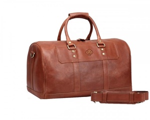 Leo Torresi New Vintage Buff hide Genuine Leather Brown Duffle Bag Travel Bag for Men & Women - Product Image 1