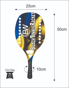 Raquettes de beach tennis sur mesure, raquettes de padel, face en fibre de carbone et verre, poignée en fibre de carbone, poids 320-340g, votre logo, couleur. - Product Image 1