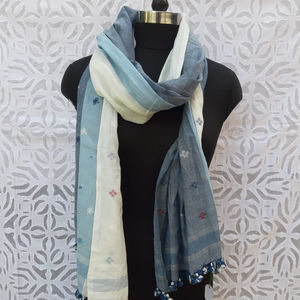 ผ้าพันคอผ้าฝ้ายทอมือคุณภาพสูงผ้าพันคอดีไซน์ปอมปอมผ้าพันคอคลุมศีรษะสำหรับผู้หญิงฮิญาบ dupatta - Product Image 1