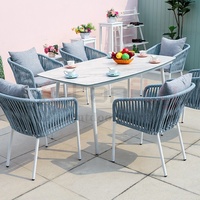 Nouveau design Tables et chaises de salle à manger d'extérieur Mobilier de jardin en verre trempé