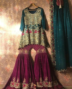 -New- & -Latest Beautiful Long Kurta with Garara dress with beautiful applique work for Party/ Wedding =2020 - Product Image 1