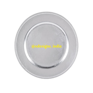 Plaque de chargeur en métal indienne, de forme ronde, décorative, sous la assiette, économique, de styliste, meilleur plateau de service - Product Image 2